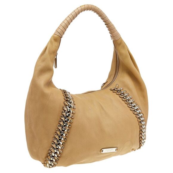 Michael Kors Beige Leather ID Chain Hobo - Picture 3 of 4